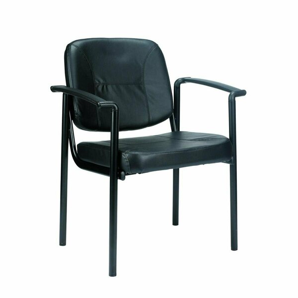 Homeroots Black Vinyl Guest Chair - 26 x 18.5 x 32.7 in. 372464